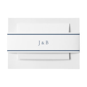 Simple Monogram Wedding Invitation Belly Band