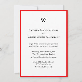 Simple Monogram Wedding Invitations