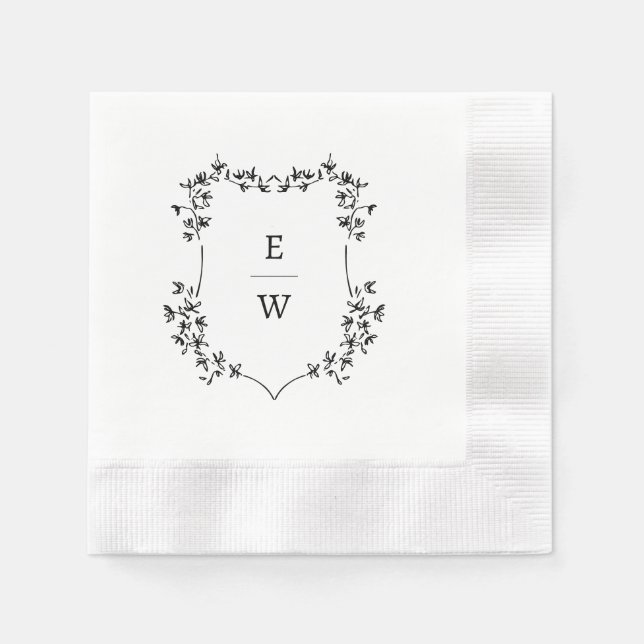 Simple Monogram Wedding Napkin (Front)