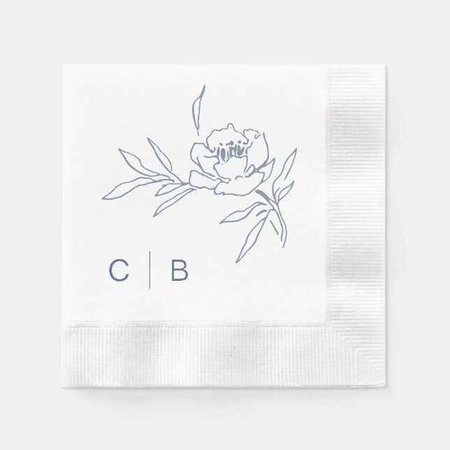 Simple Monogram Wedding Napkins (Front)