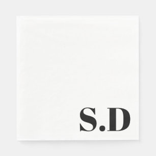 Simple Monogram Wedding Personalized Initials Napkin