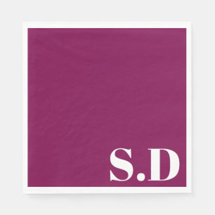 Simple Monogram Wedding Personalized Initials Napkin