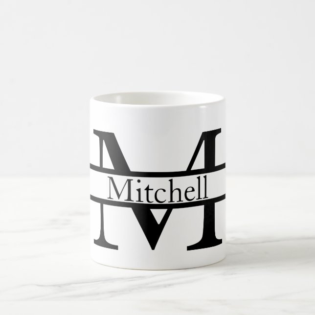 Simple Monogrammed Name Personalised Coffee Mug (Center)
