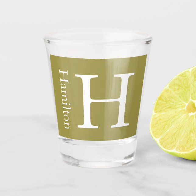 Simple Monogrammed Name Personalised Shot Glass (Front)