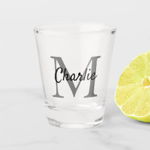 Simple Monogrammed Name Personalised Shot Glass