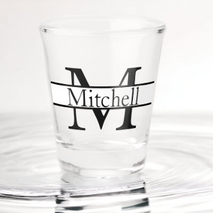 Simple Monogrammed Name Personalised Shot Glass