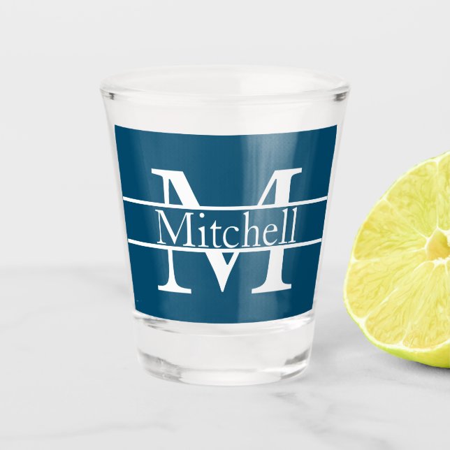 Simple Monogrammed Name Personalised Shot Glass (Front)