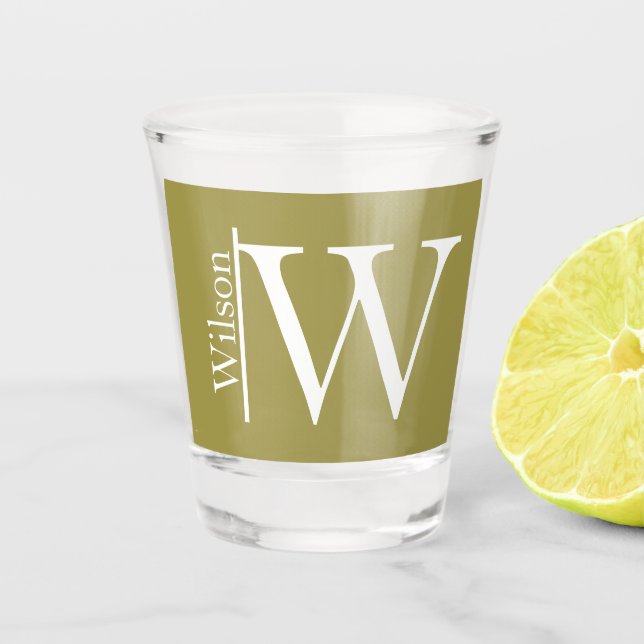 Simple Monogrammed Name Personalised Shot Glass (Front)