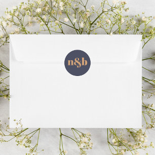 Simple Monogrammed Wedding Envelope Seal