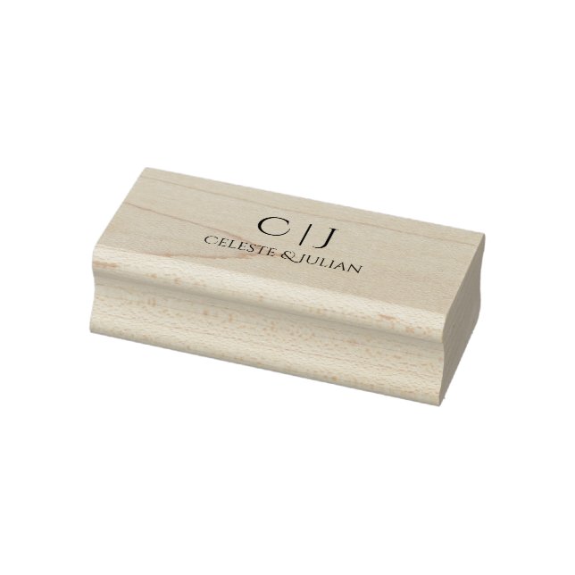Simple Monogrammed Wedding Rubber Stamp (Stamp)