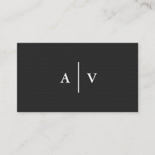 Simple Monograms (carbon pattern) Business Card