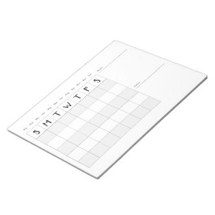 Simple monthly Calendar with notes desk notepad