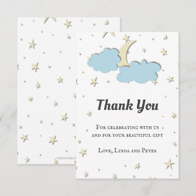 Simple Moon Thank You Card (Front/Back)