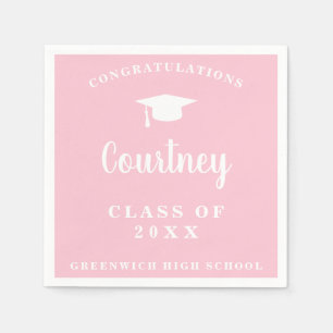 Simple Mortar Board Modern Graduation Napkin