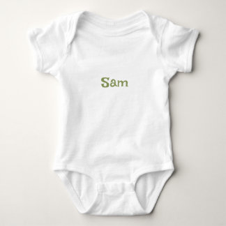 Simple Moss Green Personalised Name Baby Bodysuit