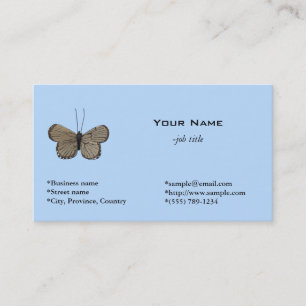 Simple moth light blue business cards. card