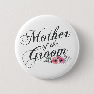 Simple Mother of the Groom Wedding   Pin Button
