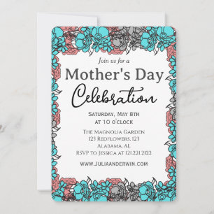 Simple Mother's Day Celebration   Floral theme Invitation