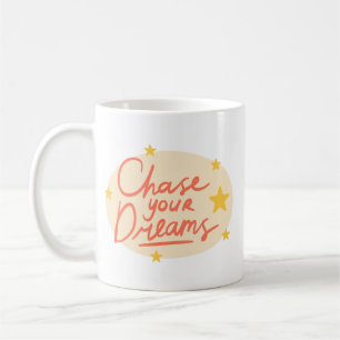 Simple Motivational Typography Cheerful Coral Red  Coffee Mug