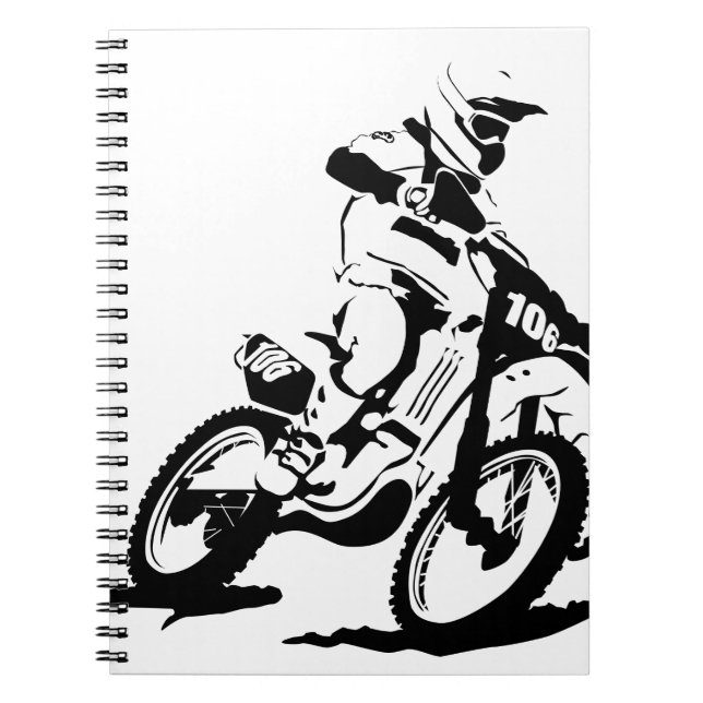 Simple Motorcross Bike and Rider Notebook (Front)