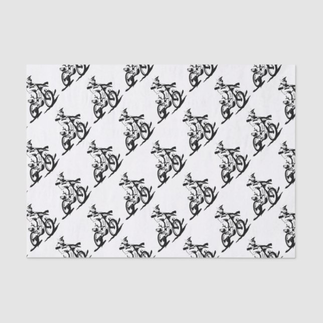 Simple Motorcross Bike and Rider Tissue Paper (Front)