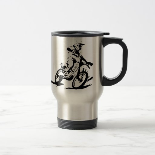 Image of Simple Motorcross Bike and Rider Travel Mug