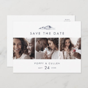 Simple Mountain 3 Photo Template Save the Date