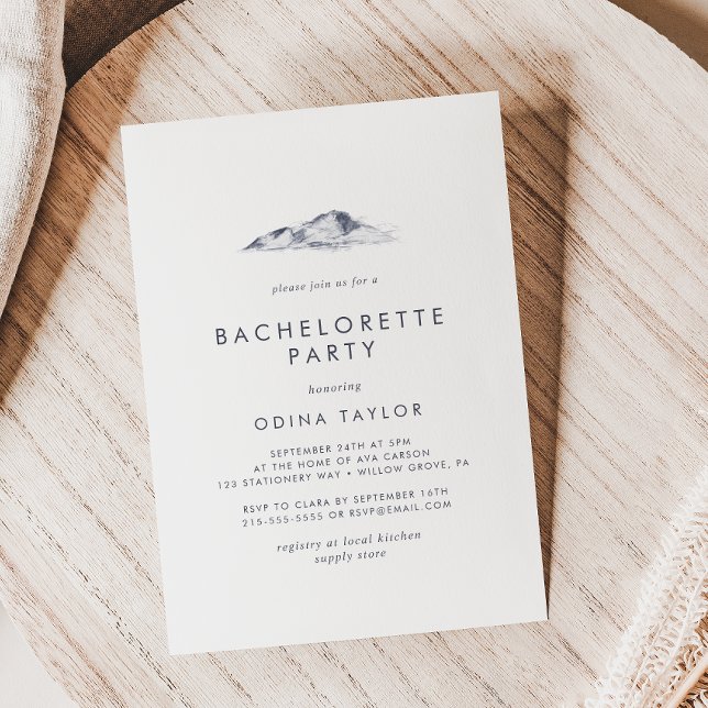 Simple Mountain Bachelorette Party Invitation (Creator Uploaded)