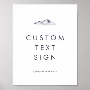Simple Mountain Cards & Gifts Custom Text Sign