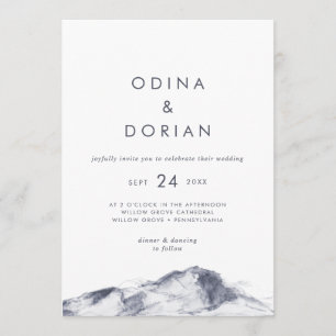 Simple Mountain Casual Wedding Invitation