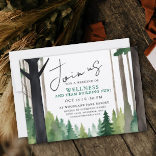 Simple Mountain Forest Team Building Relax Paint Invitation