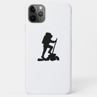 simple mountain hiking man black silhouette iPhone 11 pro max case