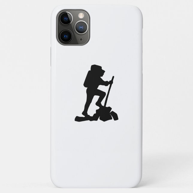 simple mountain hiking man black silhouette Case-Mate iPhone case (Back)