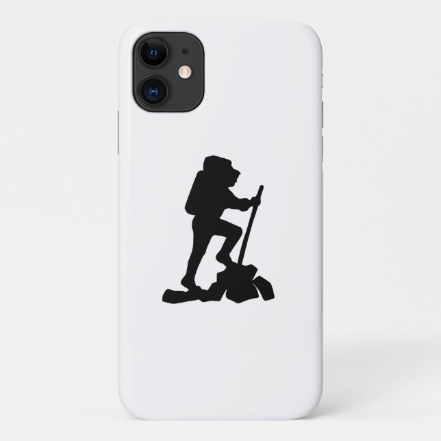 simple mountain hiking man black silhouette Case-Mate iPhone case (Back)