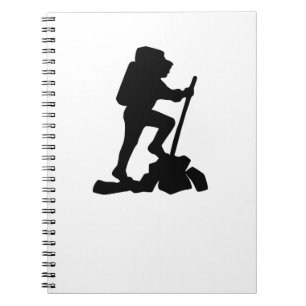 simple mountain hiking man black silhouette notebook