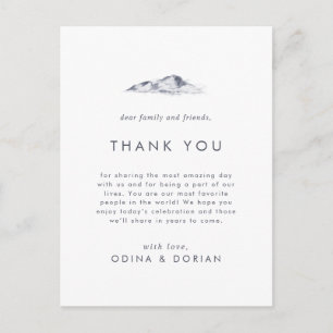 Simple Mountain Thank You Reception Card