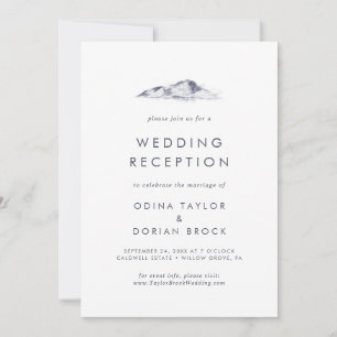 Simple Mountain Wedding Reception Invitation