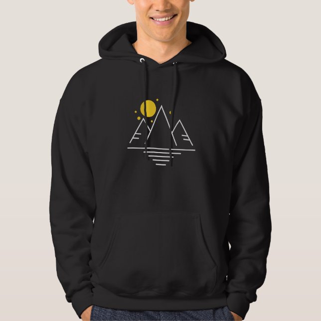 Simple mountainscape with sun  hoodie (Front)