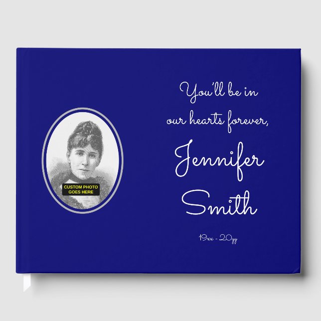 Simple & Mournful Memorial Guest Book (Front)