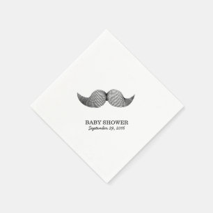 Simple Moustache Baby Shower Napkin