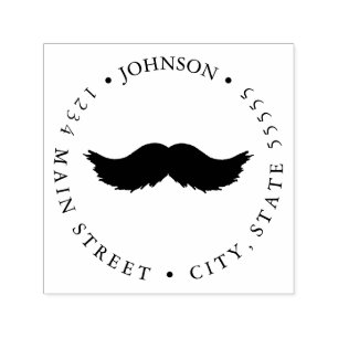Simple Moustache Return Label Self-inking Stamp