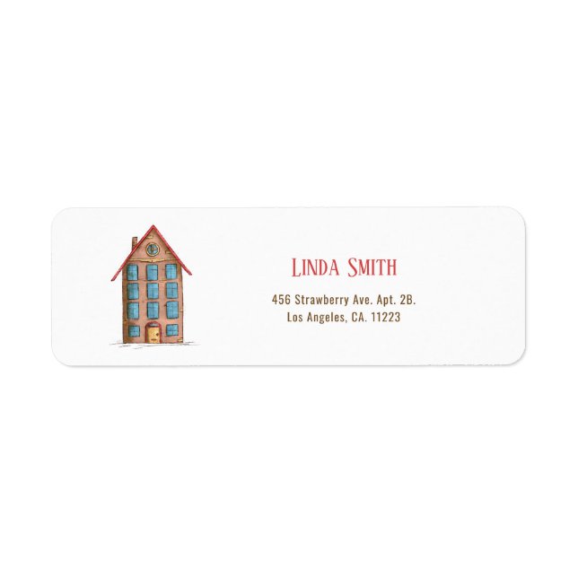 Simple Moving Apartment Building Return Address (Front)