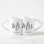 Simple Mr. & Mrs. Love Mugs<br><div class="desc">Thes mugs are designed with a simple Mr. & Mrs. design,  and can be customised with a last name of your choice. Makes a great mug for a newly married couple!</div>