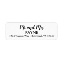 Simple Mr. & Mrs. Return Address Label
