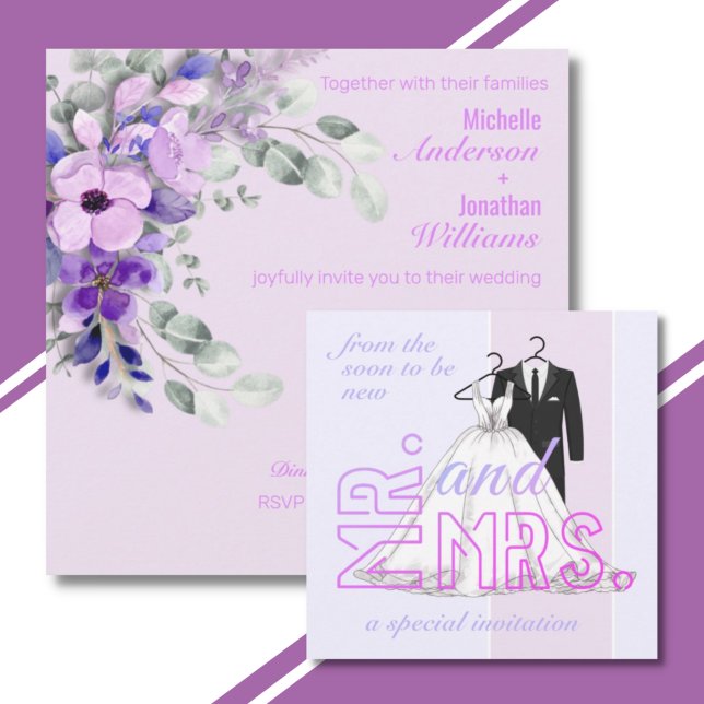 Simple Mr. & Mrs. Wedding Invitation (Creator Uploaded)