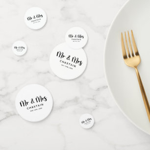 Simple Mr. & Mrs.   Wedding Monogram  Confetti