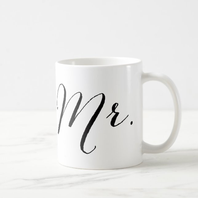 Simple Mr Script Stylish Modern Groom Wedding Gift Coffee Mug (Right)