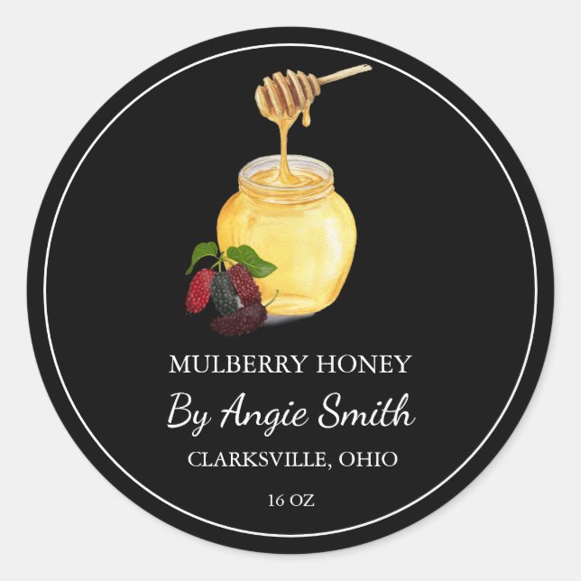 Simple Mulberry Infused Honey Label (Front)
