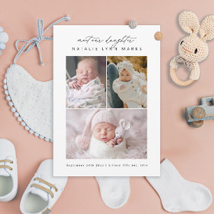 Simple Multi-photo Birth Daughter Announcement
