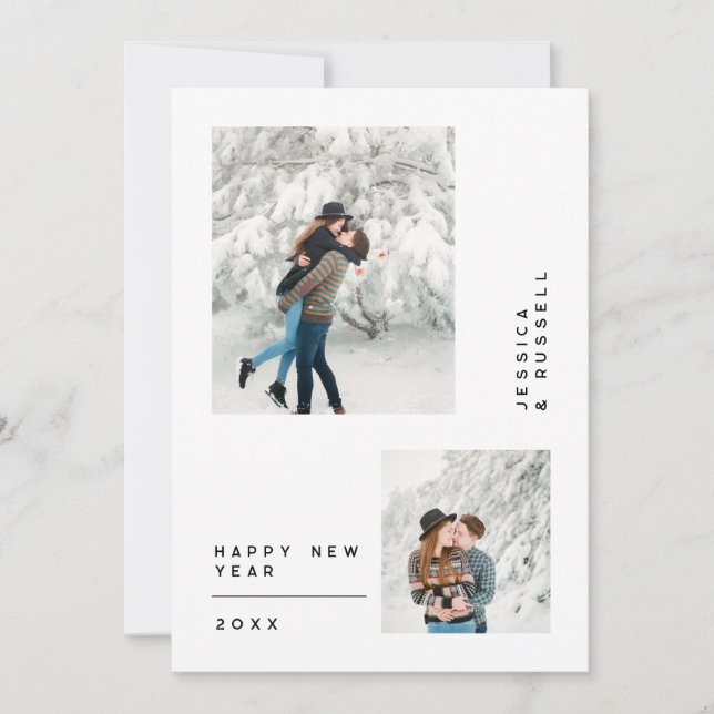 simple multi photo happy new year holiday card (Front)